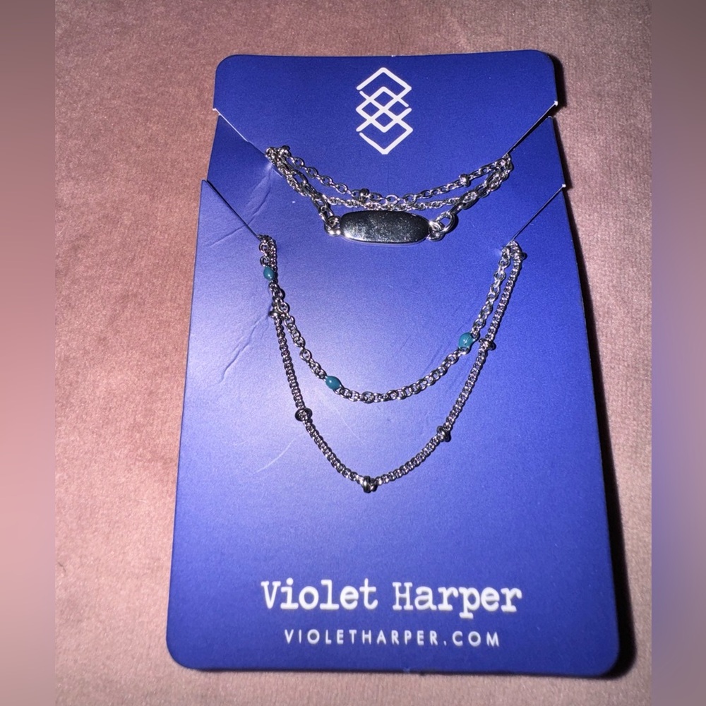 Violet Harper Isabella Beaded &  Silver 
Layered Necklace + Bracelet Set